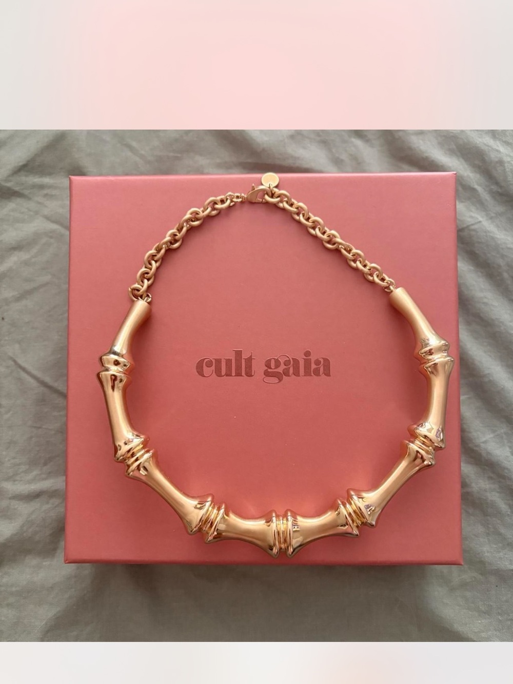 cult gaia Gold Bamboo Statement Choker Necklace - Picture 2 of 4